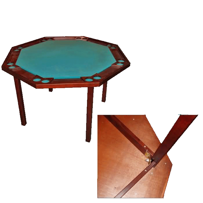 Octagonal Mahogany Poker Table - 48 inch